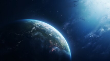 Poster - planet Earth from a distant galaxy.