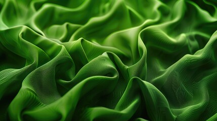 Poster - Abstract background of wavy cotton fabric in bright green shade