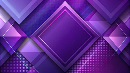 Wall Mural - Abstract purple background with geometric panels and gradation triangle design in blue and purple tones , modern