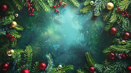 Wall Mural - Christmas tree themed holiday backdrop