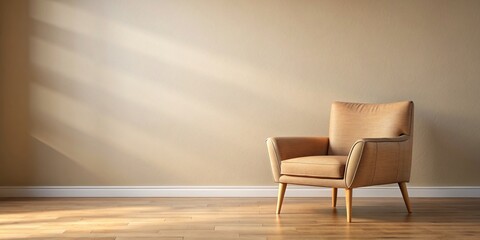 Wall Mural - Chair in a room with warm neutral tones , chair, room, warm, neutral, tones, interior, furniture, comfort, cozy, relax, design