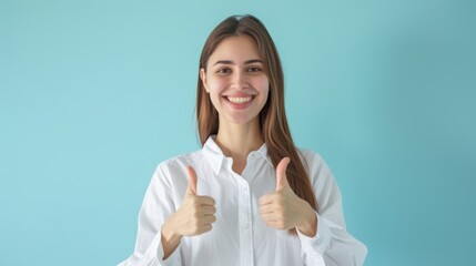 Wall Mural - The woman giving thumbs up