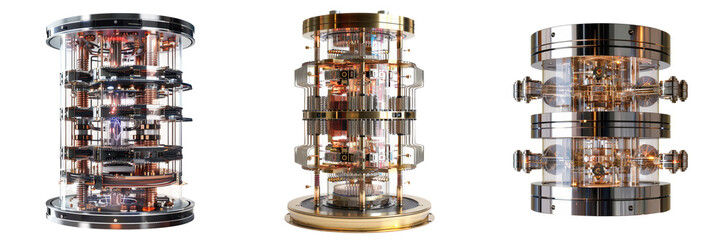 Quantum Computer, Conceptual model of a quantum computer, Powerful and Futuristic, Advanced Computing ,isolated on white background,