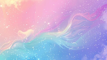 Wall Mural - Abstract background with soft prismatic iridescent rainbow gradient colors mermaid theme for girl party