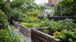 © NooPaew - Rooftop garden with vegetables and herbs in raised beds