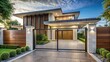 © mahat - Luxurious gate of a modern house , luxurious, gate, modern, expensive, entrance, architecture, design, upscale, high-end