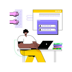 Poster - Create new password isolated cartoon vector illustrations.