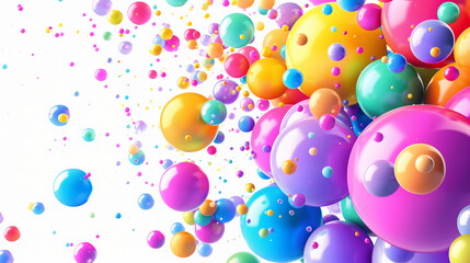 Poster - A colorful image of many different colored balls. The image is vibrant and lively, with a sense of fun and playfulness. The colors are bright and bold, creating a cheerful and energetic atmosphere