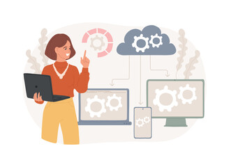 Poster - Cloud management isolated concept vector illustration.