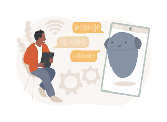 Poster - Chatbot virtual assistant isolated concept vector illustration.