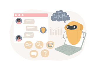 Poster - Chatbot Artificial Intelligence isolated concept vector illustration.