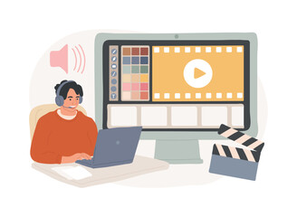 Poster - Video design isolated concept vector illustration.