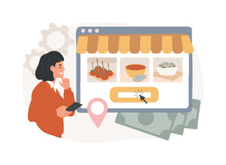 Poster - Online order isolated concept vector illustration.