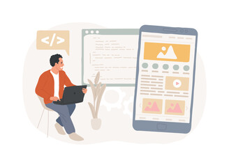 Poster - Single page application isolated concept vector illustration.