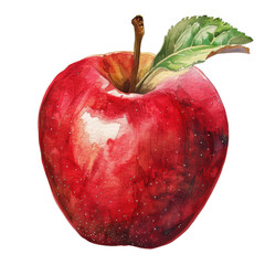 Wall Mural - Watercolor Red Apple.