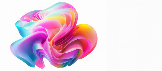 Poster - A colorful, abstract flower with a rainbow of colors. The flower is made up of many different shapes and sizes, and it is floating in the air. Scene is one of whimsy and creativity