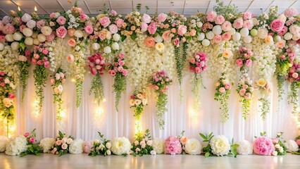 Wall Mural - Beautiful flower background backdrop for wedding decoration, flowers, background, backdrop, wedding, decoration, romantic