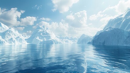 Wall Mural - glaciers isolated in the ocean