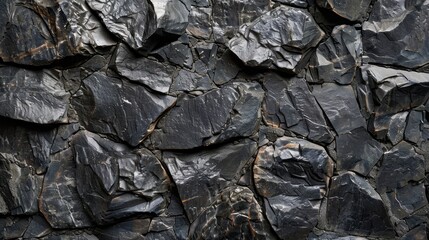 Aufkleber - A close up of a rock wall with many large rocks