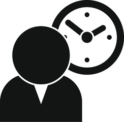 Poster - Businessman is managing his time efficiently with a clock icon representing time management and productivity
