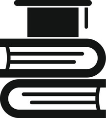 Poster - graduation cap is sitting on a stack of books, symbolizing the culmination of academic achievement