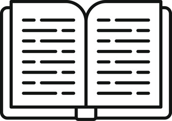 Fototapete - Open book icon with bookmark, representing reading and studying
