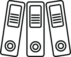 Poster - Simple icon of three office binders standing up, perfect for concepts about organization or administration