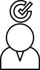 Poster - businessman is achieving his goals, represented by a check mark over his head