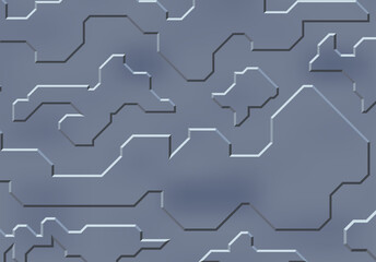 Poster - background with metallic panels texture, wires and circuit. spaceship hull wall, technology backgrou
