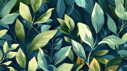 Poster - Abstract leaves design for textile factory