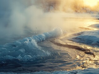 Steamy lake or river