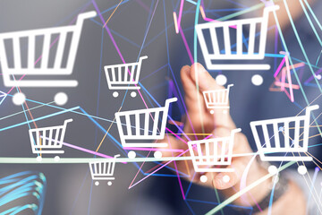 Poster - Shopping Cart Flat Design E-Commerce Icon