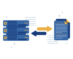 Aufkleber - Hosting servers, data center concept. Vector illustration, concept and graphic design.