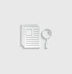 Poster - search icon. document icon. search in document sign.