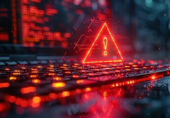 Poster - A red keyboard with a red triangle on it