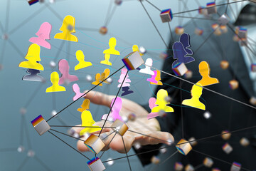 videoconference group of people talking in social network