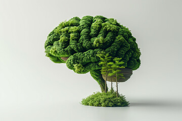 Fototapete - Green Brain: A Lush Forest Grows From a Human Brain