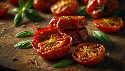 Wall Mural - sun-dried tomatoes, traditional Italian cuisine