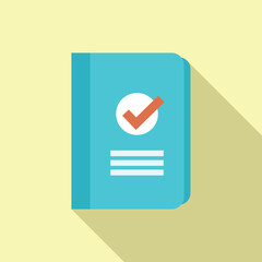 Poster - Blue notebook with a check mark icon, symbolizing a completed task or achievement