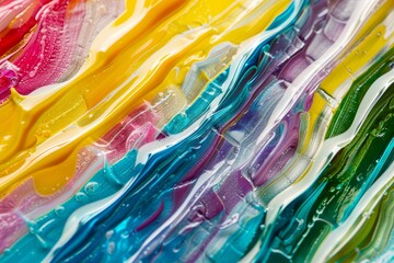 Poster - An overhead shot showcasing vibrant, colorful abstract waves of paint. The dynamic lines and intricate patterns create a visually engaging, abstract art piece