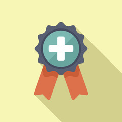 Canvas Print - Medical award with cross symbol representing healthcare achievement and success