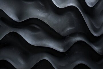 Poster - Overhead photo of a dark matte abstract background with a wavy D pattern