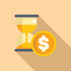 Poster - Hourglass with falling sand measuring passing time and money, time is money business concept