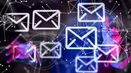 Aufkleber - mail communication support contact concept service
