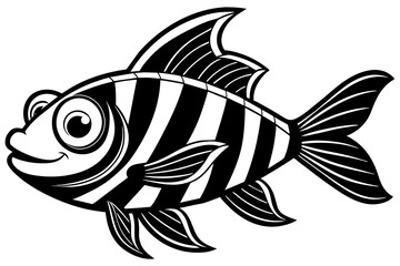 Wall Mural - striped goofy fish   silhouette vector