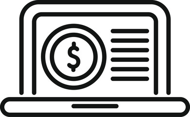 Poster - Laptop is displaying financial data, including a dollar sign and charts, indicating online banking or investment activities