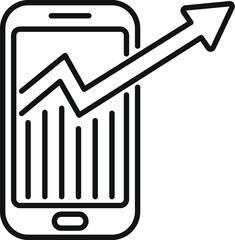 Poster - Simple design depicting a smartphone showing a growing graph, representing positive financial results