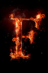 Wall Mural - Letter F fire