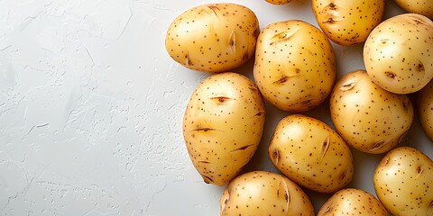 Wall Mural - pile of potatoes sitting on top of a white counter top