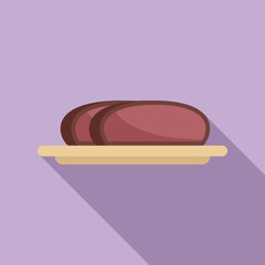 Poster - This icon of sliced meatloaf on a wooden tray is perfect for showcasing american cuisine